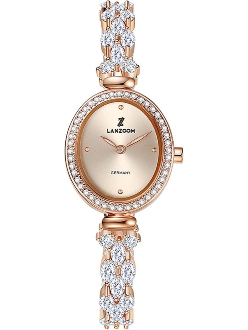 Lanzoom Womens Rose Gold Analog Quartz Retro Stainless Steel Filled Luxury Watch